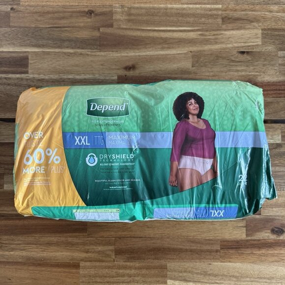 Depend FIT-FLEX Underwear for Women Size: XXL - 22Ct Damaged Package READ* - Picture 1 of 16